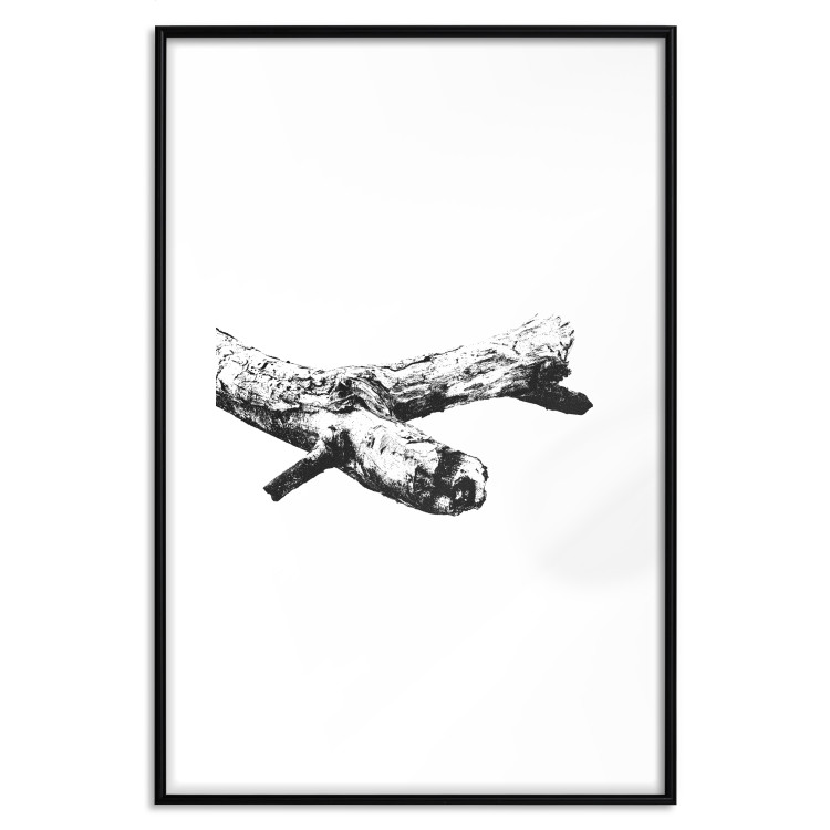 Wall Poster Tree Branch - black and white composition with a dried piece of wood 116663 additionalImage 19