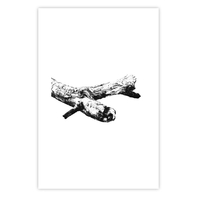 Wall Poster Tree Branch - black and white composition with a dried piece of wood 116663 additionalImage 14