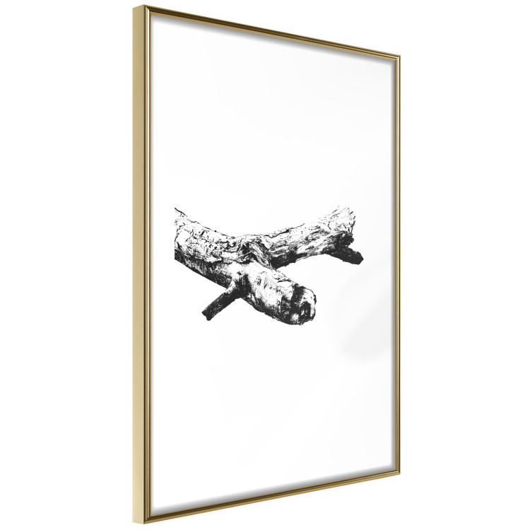 Wall Poster Tree Branch - black and white composition with a dried piece of wood 116663 additionalImage 6
