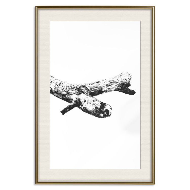 Wall Poster Tree Branch - black and white composition with a dried piece of wood 116663 additionalImage 26