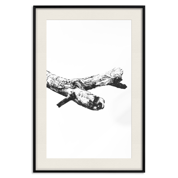 Wall Poster Tree Branch - black and white composition with a dried piece of wood 116663 additionalImage 27