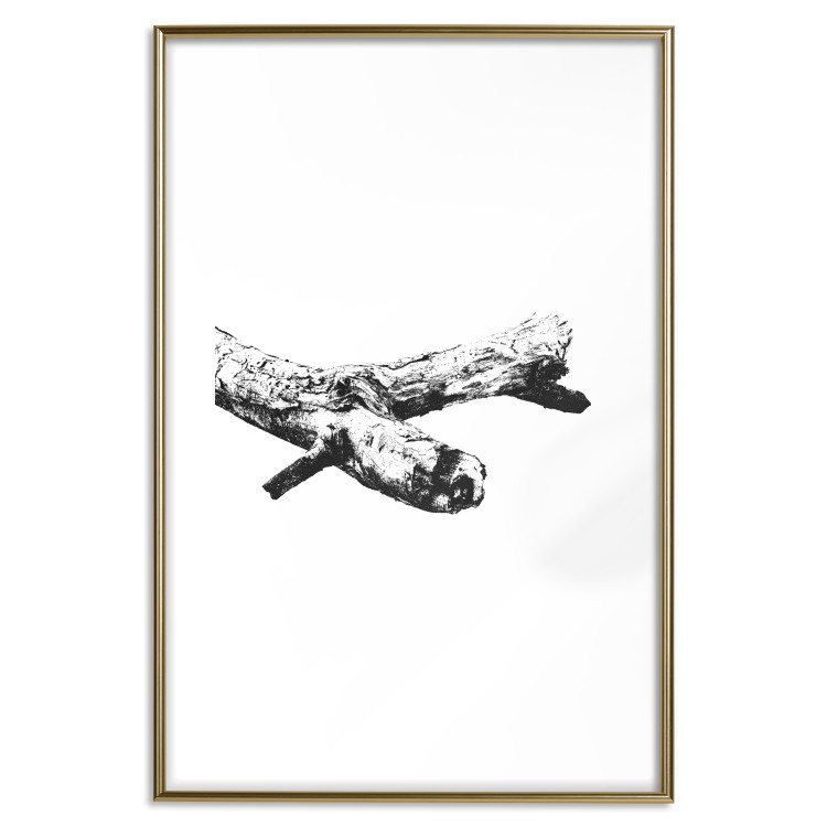Wall Poster Tree Branch - black and white composition with a dried piece of wood 116663 additionalImage 23