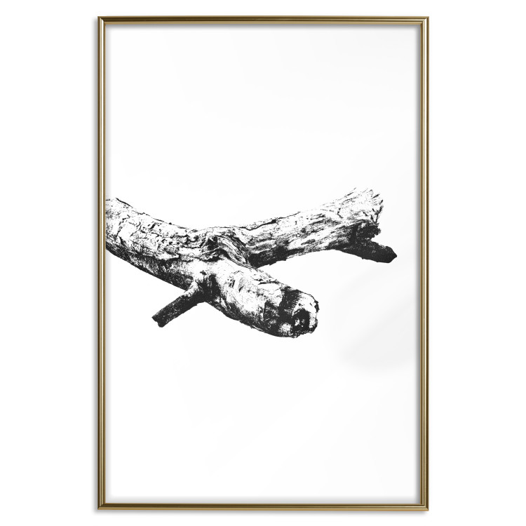 Wall Poster Tree Branch - black and white composition with a dried piece of wood 116663 additionalImage 20
