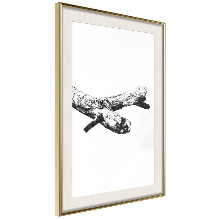 Wall Poster Tree Branch - black and white composition with a dried piece of wood 116663 additionalImage 2