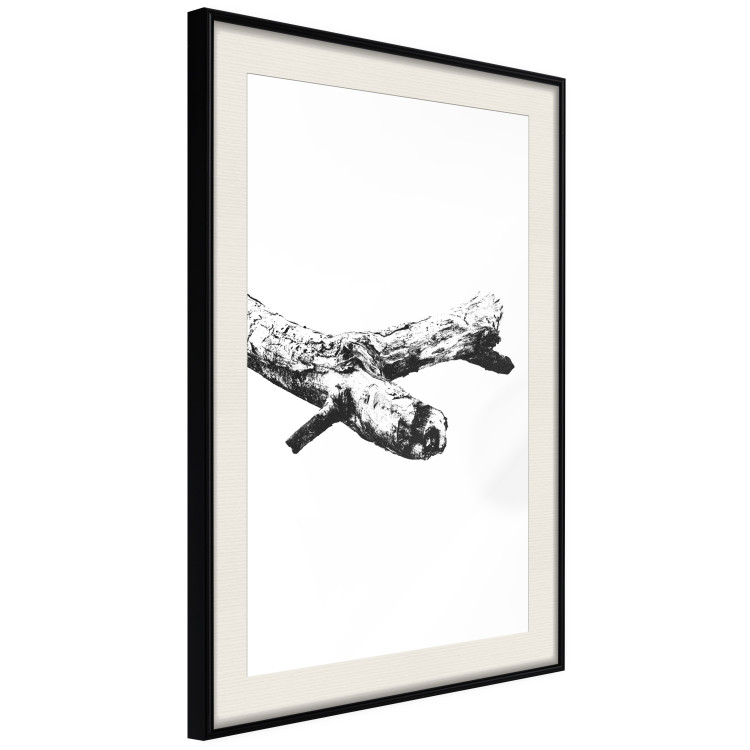 Wall Poster Tree Branch - black and white composition with a dried piece of wood 116663 additionalImage 3