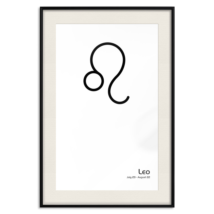 Wall Poster Leo - minimalist black and white composition with date and zodiac sign 117063 additionalImage 18