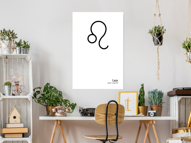 Wall Poster Leo - minimalist black and white composition with date and zodiac sign 117063 additionalImage 17