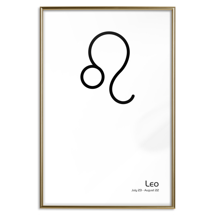 Wall Poster Leo - minimalist black and white composition with date and zodiac sign 117063 additionalImage 20