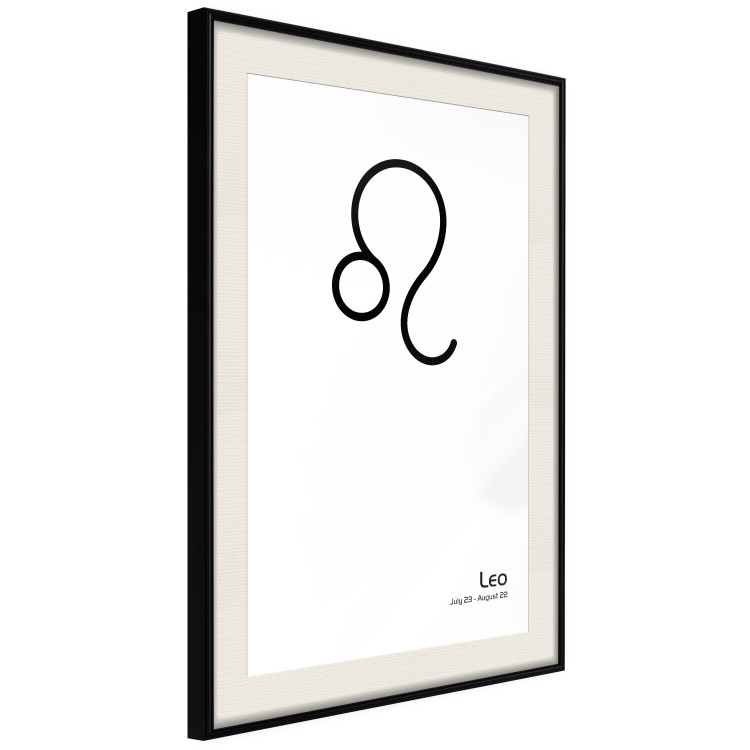 Wall Poster Leo - minimalist black and white composition with date and zodiac sign 117063 additionalImage 3