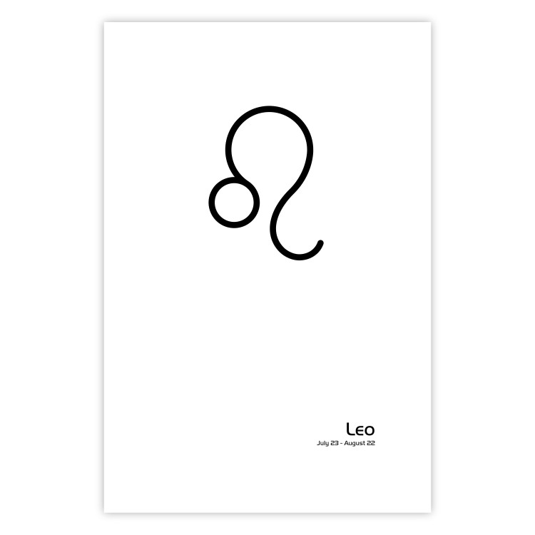Wall Poster Leo - minimalist black and white composition with date and zodiac sign 117063 additionalImage 25