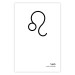 Wall Poster Leo - minimalist black and white composition with date and zodiac sign 117063