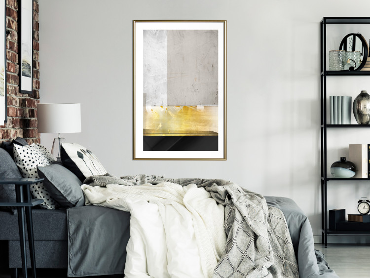 Wall Poster Geometric Metropolis - modern abstraction with gold on concrete 117763 additionalImage 15