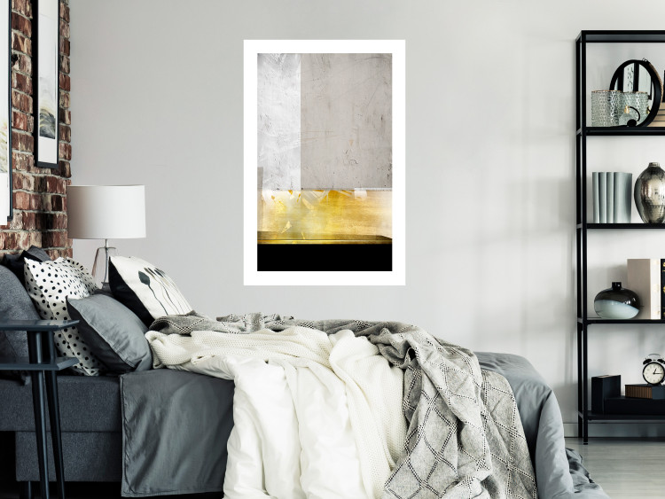 Wall Poster Geometric Metropolis - modern abstraction with gold on concrete 117763 additionalImage 2