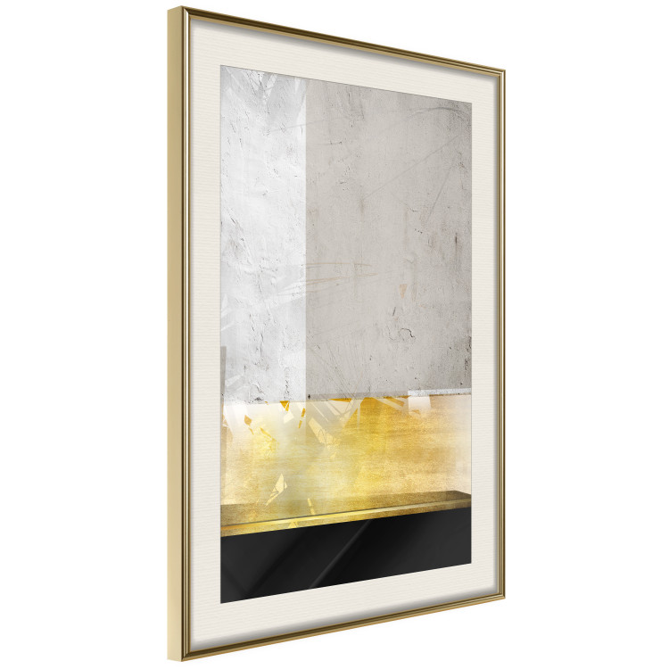 Wall Poster Geometric Metropolis - modern abstraction with gold on concrete 117763 additionalImage 2
