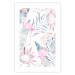 Wall Poster Exotic Mist - tropical abstraction with pink flamingos among leaves 118263 additionalThumb 19
