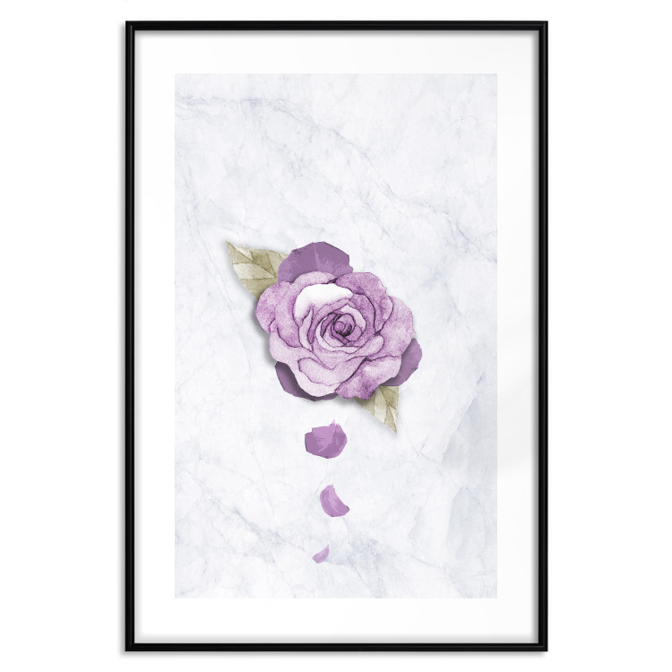 Poster End of Spring - plant composition with a purple flower on marble 118563 additionalImage 15