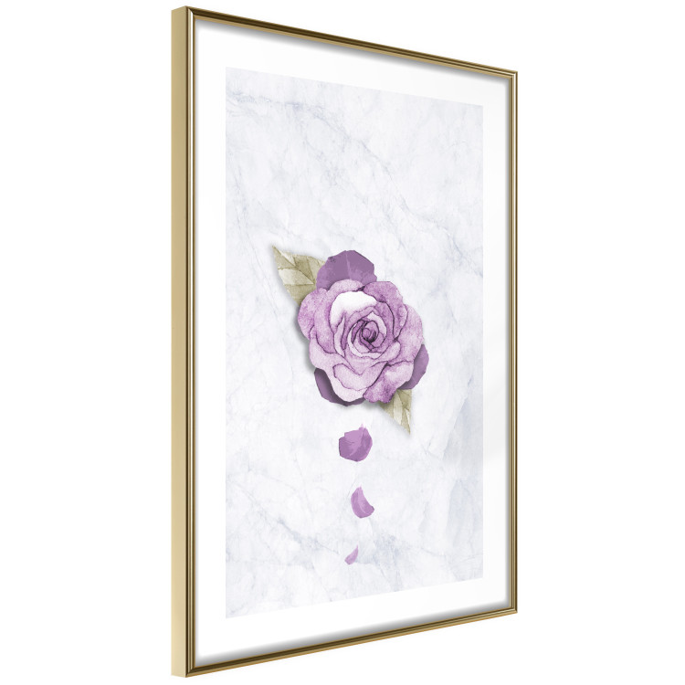 Poster End of Spring - plant composition with a purple flower on marble 118563 additionalImage 6