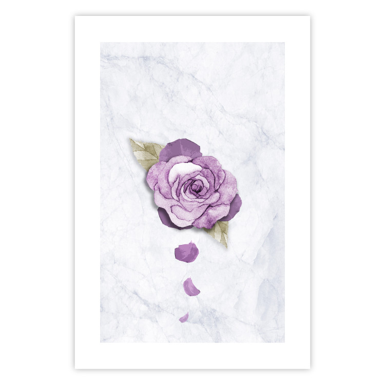 Poster End of Spring - plant composition with a purple flower on marble 118563 additionalImage 19
