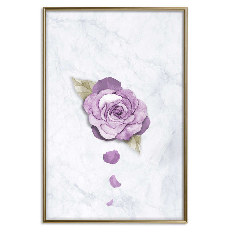 Poster End of Spring - plant composition with a purple flower on marble 118563 additionalImage 16