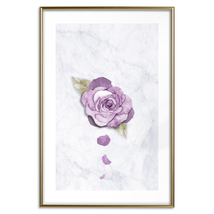 Poster End of Spring - plant composition with a purple flower on marble 118563 additionalImage 14