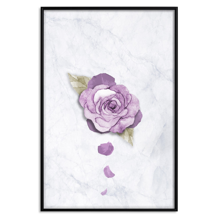 Poster End of Spring - plant composition with a purple flower on marble 118563 additionalImage 18