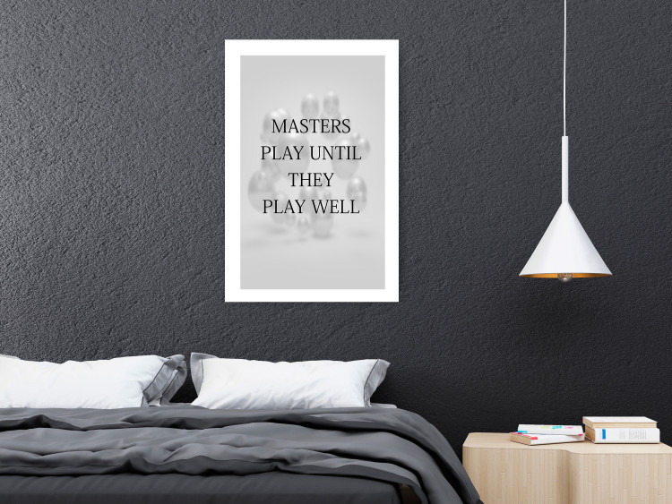 Wall Poster Masters Play Until They Play Well - English quote on a gray background 122863 additionalImage 4