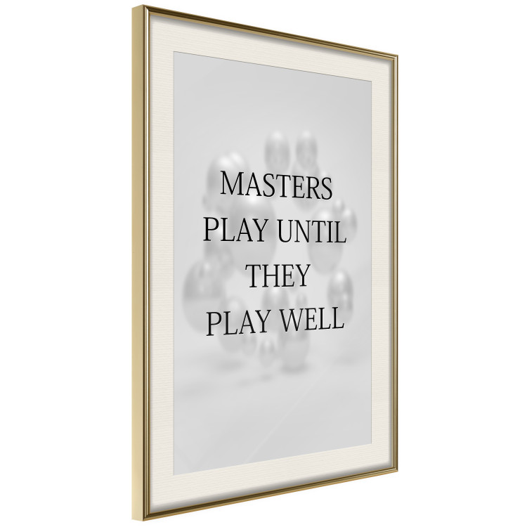 Wall Poster Masters Play Until They Play Well - English quote on a gray background 122863 additionalImage 2