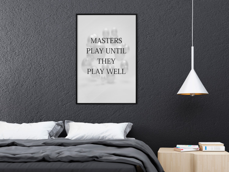 Wall Poster Masters Play Until They Play Well - English quote on a gray background 122863 additionalImage 3