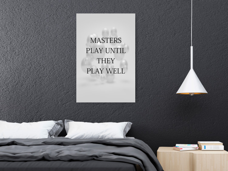 Wall Poster Masters Play Until They Play Well - English quote on a gray background 122863 additionalImage 23