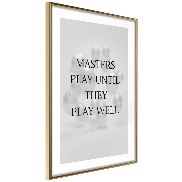 Wall Poster Masters Play Until They Play Well - English quote on a gray background 122863 additionalImage 8