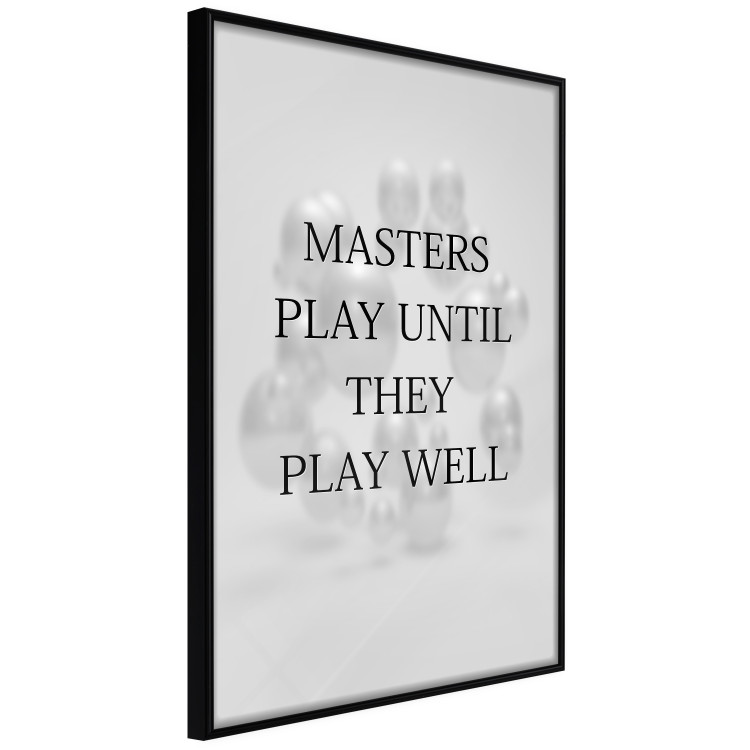 Wall Poster Masters Play Until They Play Well - English quote on a gray background 122863 additionalImage 10