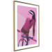 Poster Woman on Bike - woman and bike in pastel pink motif 123363 additionalThumb 6