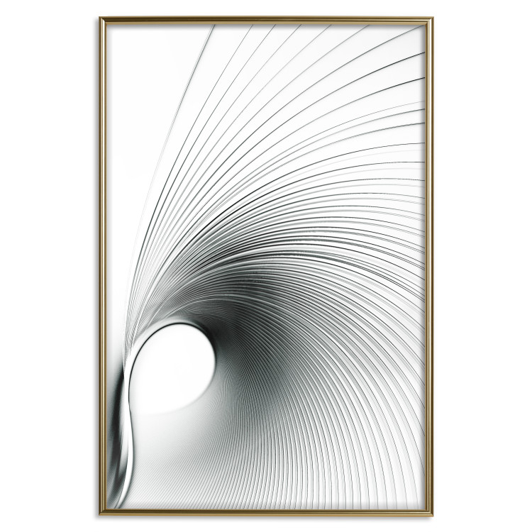 Wall Poster Curve of Time - abstract black lines forming waves on white background 123863 additionalImage 17