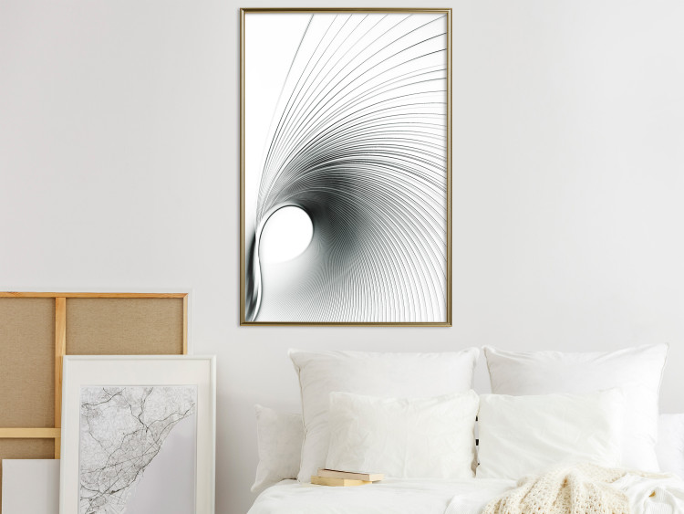 Wall Poster Curve of Time - abstract black lines forming waves on white background 123863 additionalImage 5