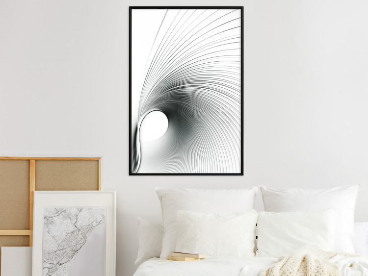 Wall Poster Curve of Time - abstract black lines forming waves on white background 123863 additionalImage 3