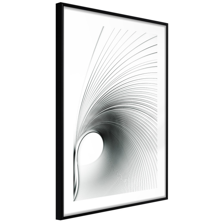 Wall Poster Curve of Time - abstract black lines forming waves on white background 123863 additionalImage 11