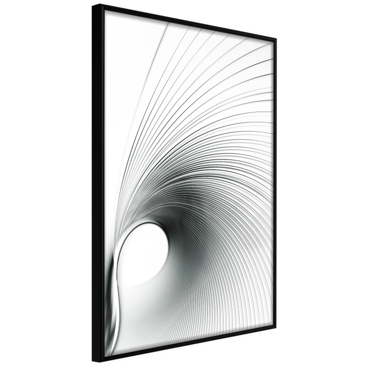 Wall Poster Curve of Time - abstract black lines forming waves on white background 123863 additionalImage 10