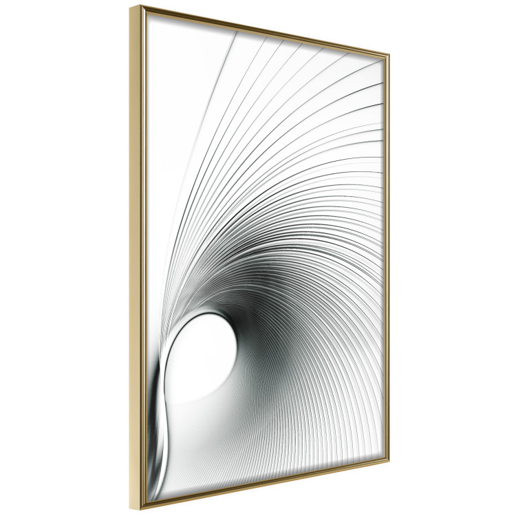 Wall Poster Curve of Time - abstract black lines forming waves on white background 123863 additionalImage 12