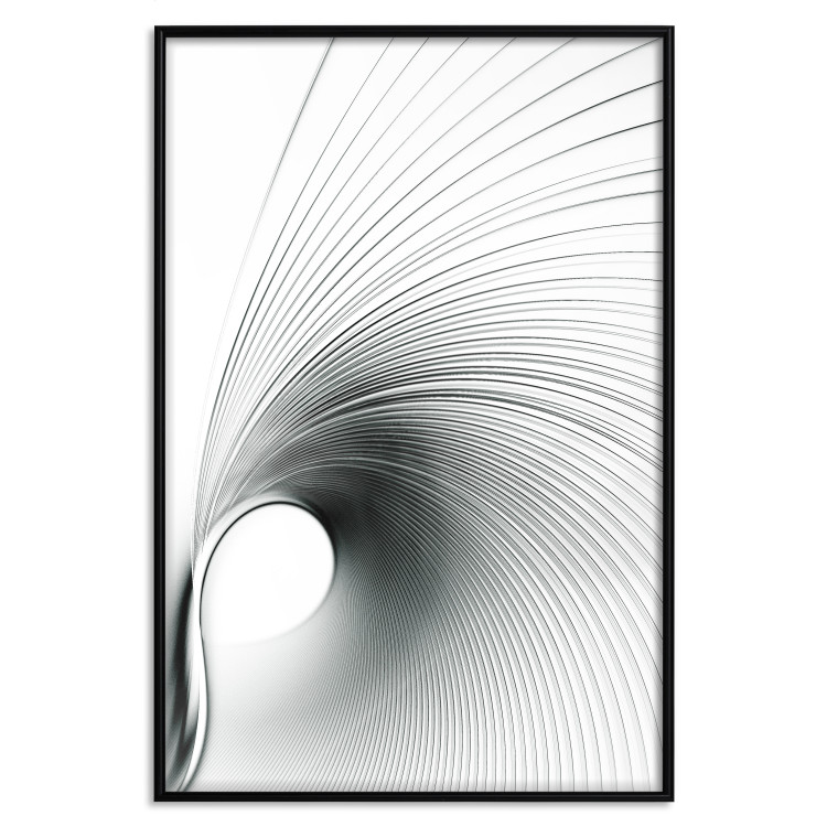 Wall Poster Curve of Time - abstract black lines forming waves on white background 123863 additionalImage 16
