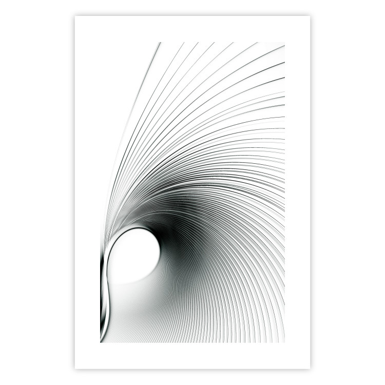 Wall Poster Curve of Time - abstract black lines forming waves on white background 123863 additionalImage 15