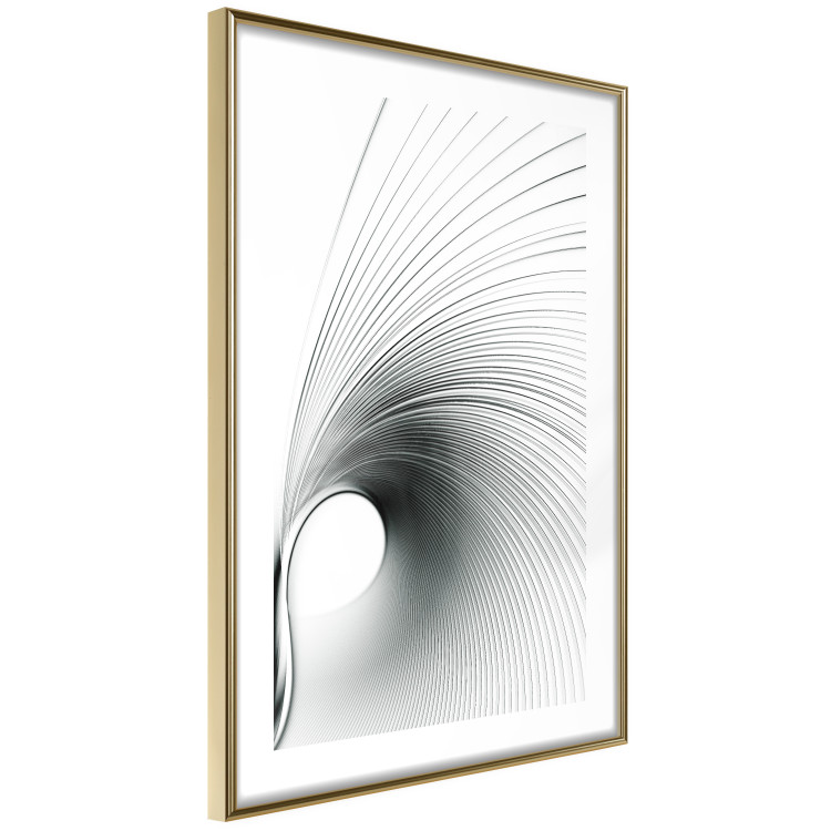 Wall Poster Curve of Time - abstract black lines forming waves on white background 123863 additionalImage 6