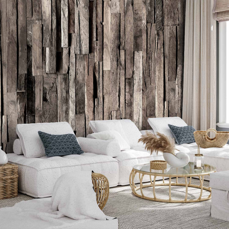 Wall Mural Wall like a wood - a composition imitating vertically arranged boards 125063