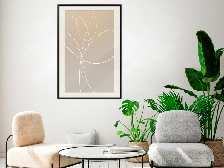 Wall Poster Linear Nature - artistic line art of a flower on a gradient background 125263 additionalImage 22