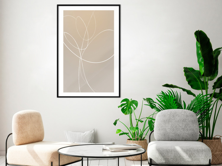 Wall Poster Linear Nature - artistic line art of a flower on a gradient background 125263 additionalImage 4
