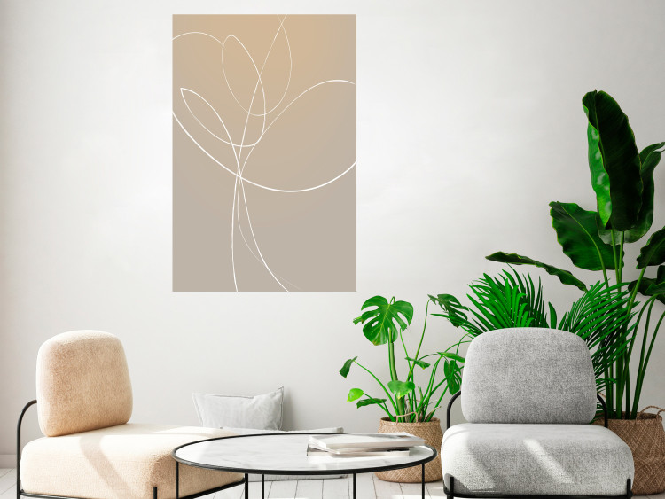 Wall Poster Linear Nature - artistic line art of a flower on a gradient background 125263 additionalImage 23