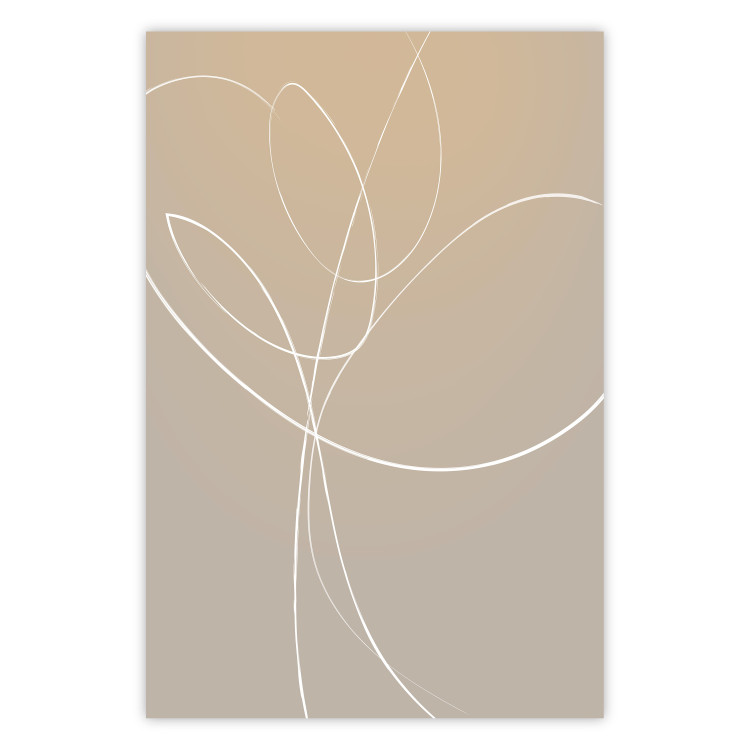 Wall Poster Linear Nature - artistic line art of a flower on a gradient background 125263
