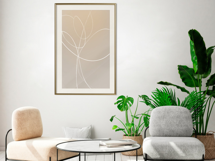 Wall Poster Linear Nature - artistic line art of a flower on a gradient background 125263 additionalImage 21
