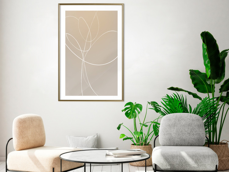 Wall Poster Linear Nature - artistic line art of a flower on a gradient background 125263 additionalImage 13