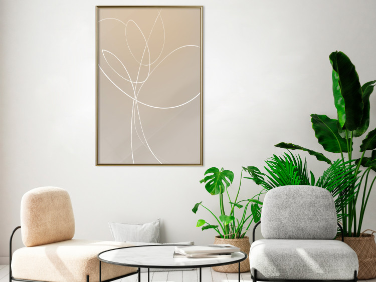 Wall Poster Linear Nature - artistic line art of a flower on a gradient background 125263 additionalImage 7