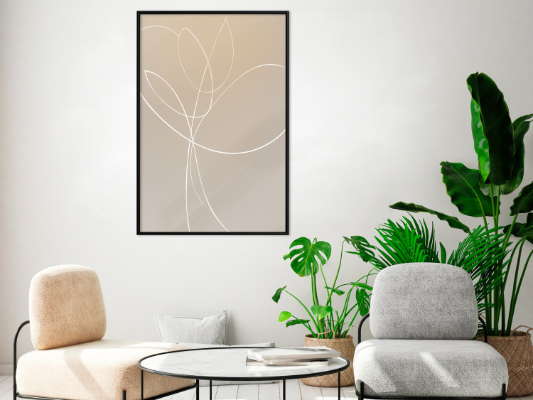 Wall Poster Linear Nature - artistic line art of a flower on a gradient background 125263 additionalImage 5